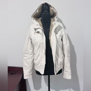 Abercrombie & Fitch Heritage Sherpa Lined Hooded Bomber Jacket Women’s L